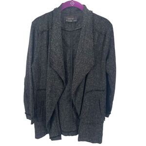 Dress Forum Womens Lightweight Jacket Shawl Open Front Pockets Dark Gray Large